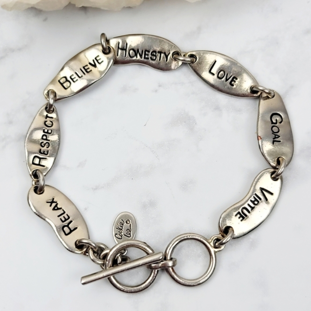 Cookie Lee Women Silver Link Bracelet Jewelry Accessories Inspiration Motivation